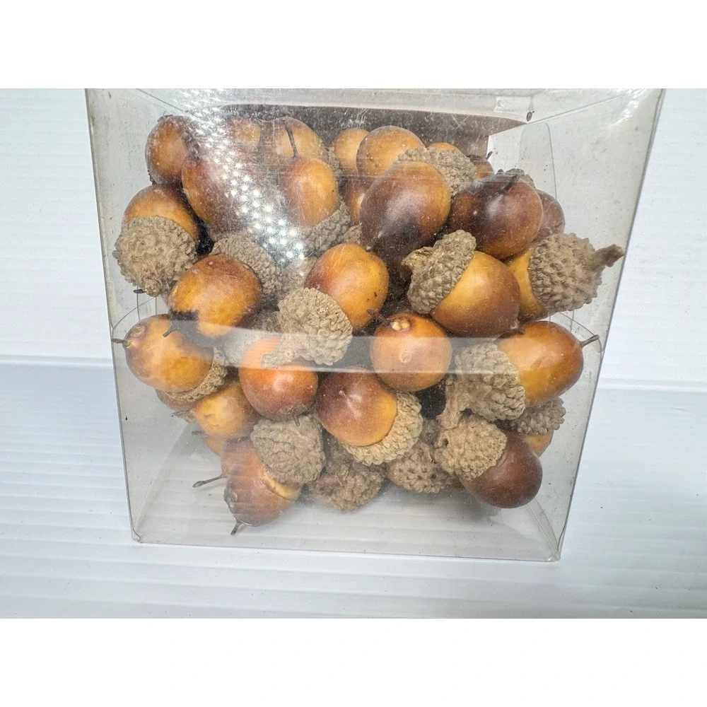 Crate & Barrel 100 Faux Acorns Fall Autumn Vase Bowl Filler Thanksgiving Decor